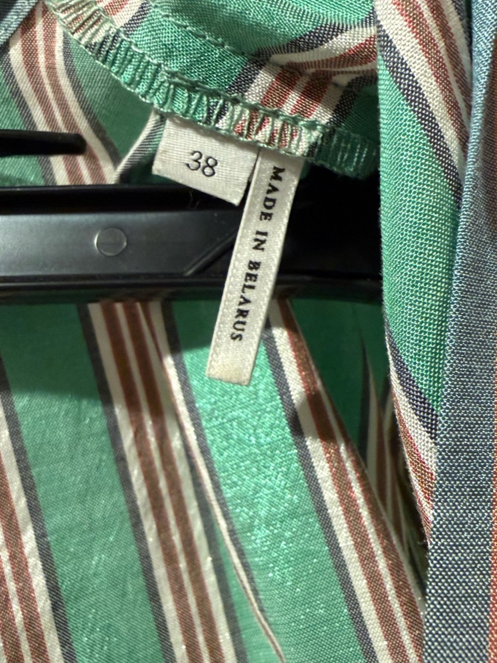 Sandro Green and Gray Striped Wrap Midi Dress - Picture 4 of 4